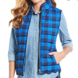 Draper James plaid puffer vest